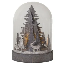 Kupol LED-dekorationslampe med skovscene, brun^STAR TRADING Discount