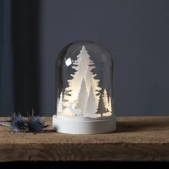STAR TRADING Kupol skovscene LED-dekorationslampe, hvid