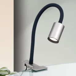 Kurt LED-klemmelampe, mat nikkel^ORION Sale