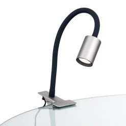 Kurt LED-klemmelampe, mat nikkel^ORION Sale