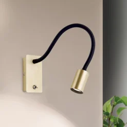 ORION Kurt LED-væglampe, mat messing med fleksibel arm