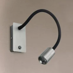 ORION Kurt LED-væglampe, mat nikkel med fleksibel arm