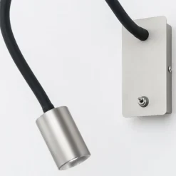 ORION Kurt LED-væglampe, mat nikkel med fleksibel arm