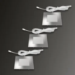 Hera Kvadratisk armatur-lampe FQ 68-LED, sæt med 3 stk.