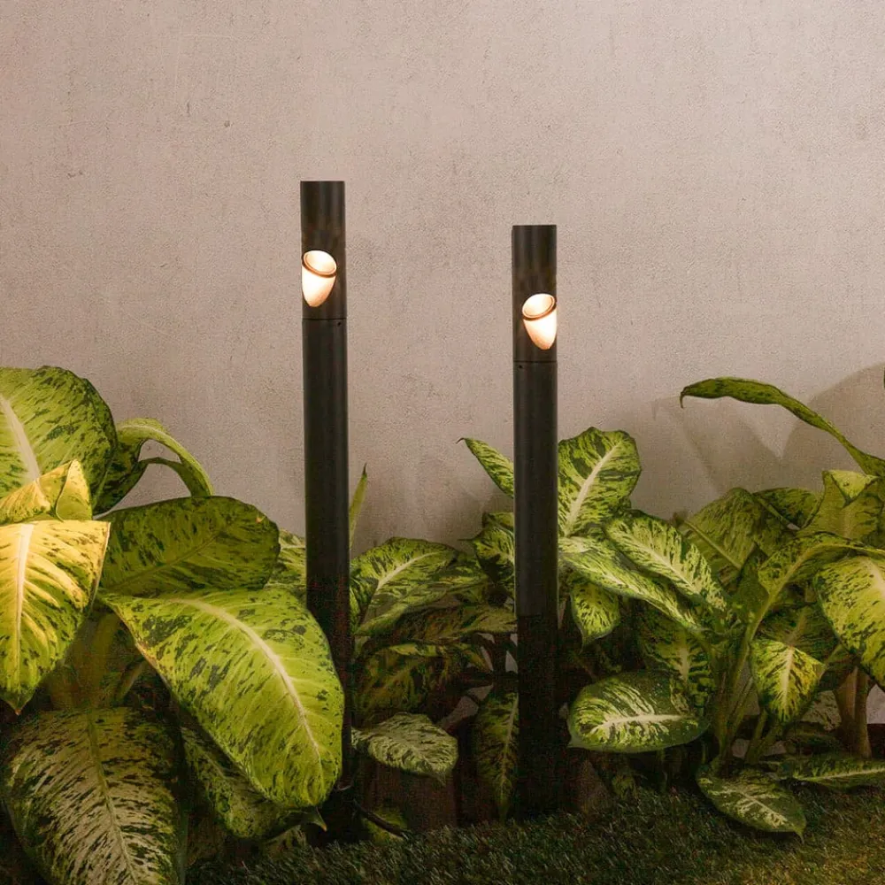 FARO BARCELONA Lampe med jordspyd Bezel, sort, aluminium, højde 60 cm