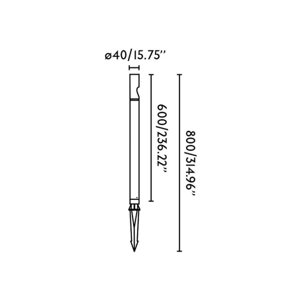 FARO BARCELONA Lampe med jordspyd Bezel, sort, aluminium, højde 60 cm