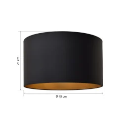 HELAM Lampeskærm Alba, Ø 45 cm, E27, sort/guld