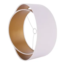 Lampeskærm Chloe, Ø 50 cm, udvendig hvid, indvendig guldfarvet^Maco Design