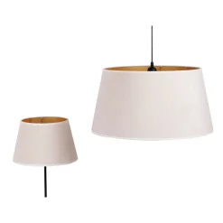 Lampeskærm Cone højde 25,5 cm, ecru/guld^Duolla Clearance