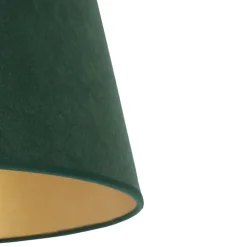 Duolla Lampeskærm Cone højde 18 cm, mørkegrøn/guld