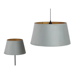 Lampeskærm Cone højde 22,5 cm, mintgrøn/guld^Duolla Discount