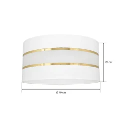 HELAM Lampeskærm Helen E27 Ø40/højde 20 cm hvid/guld