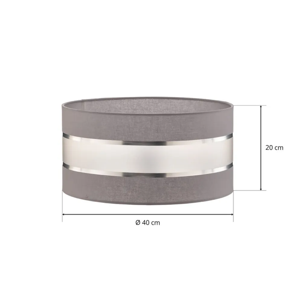HELAM Lampeskærm Helen E27 Ø40/højde 20 cm grå/sølv