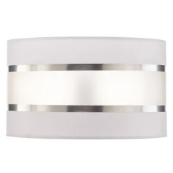 Lampeskærm Helen E27 Ø25/højde 15 cm hvid/sølv^HELAM Sale