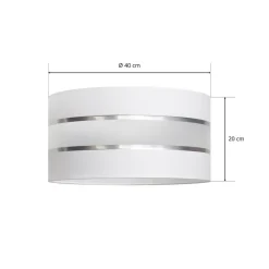 Lampeskærm Helen E27 Ø40/højde 20 cm hvid/sølv^HELAM Sale