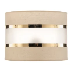 HELAM Lampeskærm Helen E27 Ø20/Højde15cm ecru/guld