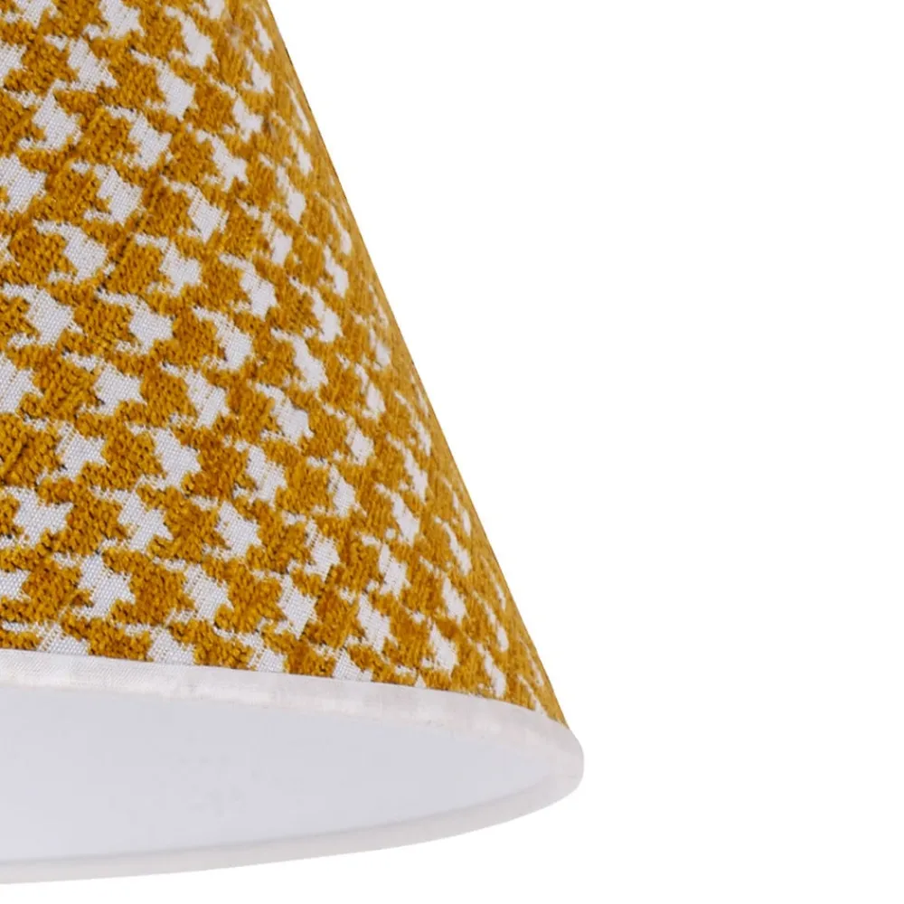 Lampeskærm Sofia 25 cm, hanefodsmønster gul^Duolla Outlet