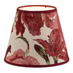 Lampeskærm Sofia Højde 15,5 cm, blomstermønster rød^Duolla