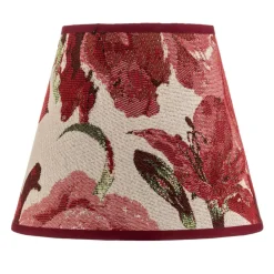 Lampeskærm Sofia Højde 15,5 cm, blomstermønster rød^Duolla