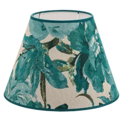 Duolla Lampeskærme>Lampeskærm Sofia Højde 21 cm, blomstermønster turkis