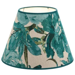 Duolla Lampeskærme>Lampeskærm Sofia Højde 21 cm, blomstermønster turkis