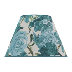 Duolla Lampeskærme>Lampeskærm Sofia Højde 31 cm, blomstermønster turkis