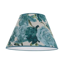 Duolla Lampeskærme>Lampeskærm Sofia Højde 31 cm, blomstermønster turkis