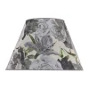 Duolla Lampeskærm Sofia Højde 31 cm, blomstermønster grå