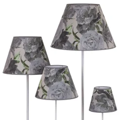 Duolla Lampeskærm Sofia Højde 31 cm, blomstermønster grå