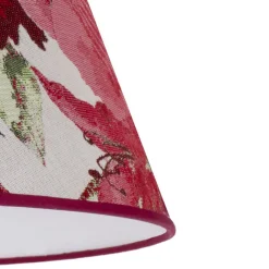 Lampeskærm Sofia Højde 25 cm, blomstermønster rød^Duolla Outlet