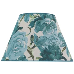 Duolla Lampeskærm Sofia Højde 25 cm, blomstermønster turkis