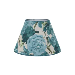 Duolla Lampeskærm Sofia Højde 25 cm, blomstermønster turkis