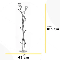 ONLI Lancia gulvlampe, elfenbensfarvet, 3 lyskilder, jern, glas