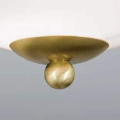 ORION Landhaus loftlampe, messing, opal grøn, Ø 21 cm