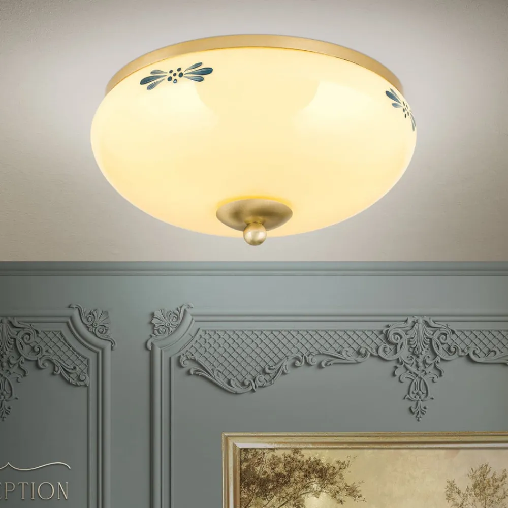 Landhaus loftlampe, messing creme blå, Ø 28 cm^ORION Clearance