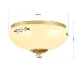 ORION Landhaus loftlampe, messing creme blå, Ø 21 cm
