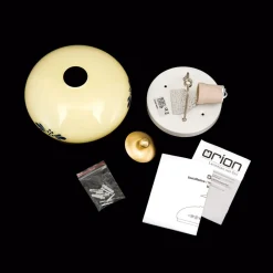 ORION Landhaus loftlampe, messing creme blå, Ø 21 cm