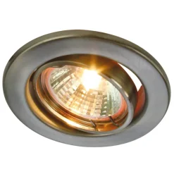 Lavspændings indbygningsspot i stål, drejelig^Heitronic Discount