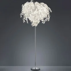 Reality Leuchten Leavy gulvlampe, højde 180 cm, krom/hvid, metal/plast