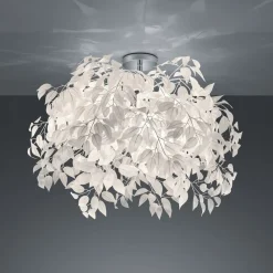 Leavy loftslampe, krom/hvid, Ø 70 cm, plast^Reality Leuchten New