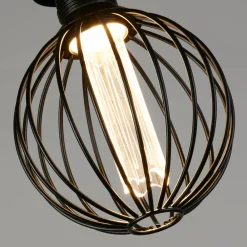 Searchlight Led Pærer>LED Deco Pære Globe E27 4,5W 2.700K sort metal stivere