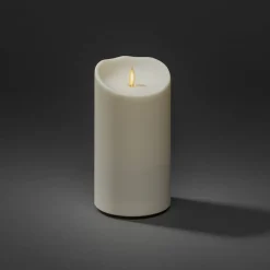 Konstsmide Christmas Julepynt|Led Stearinlys>LED dekorativt stearinlys IP44 cremehvid smeltet 18,4 cm