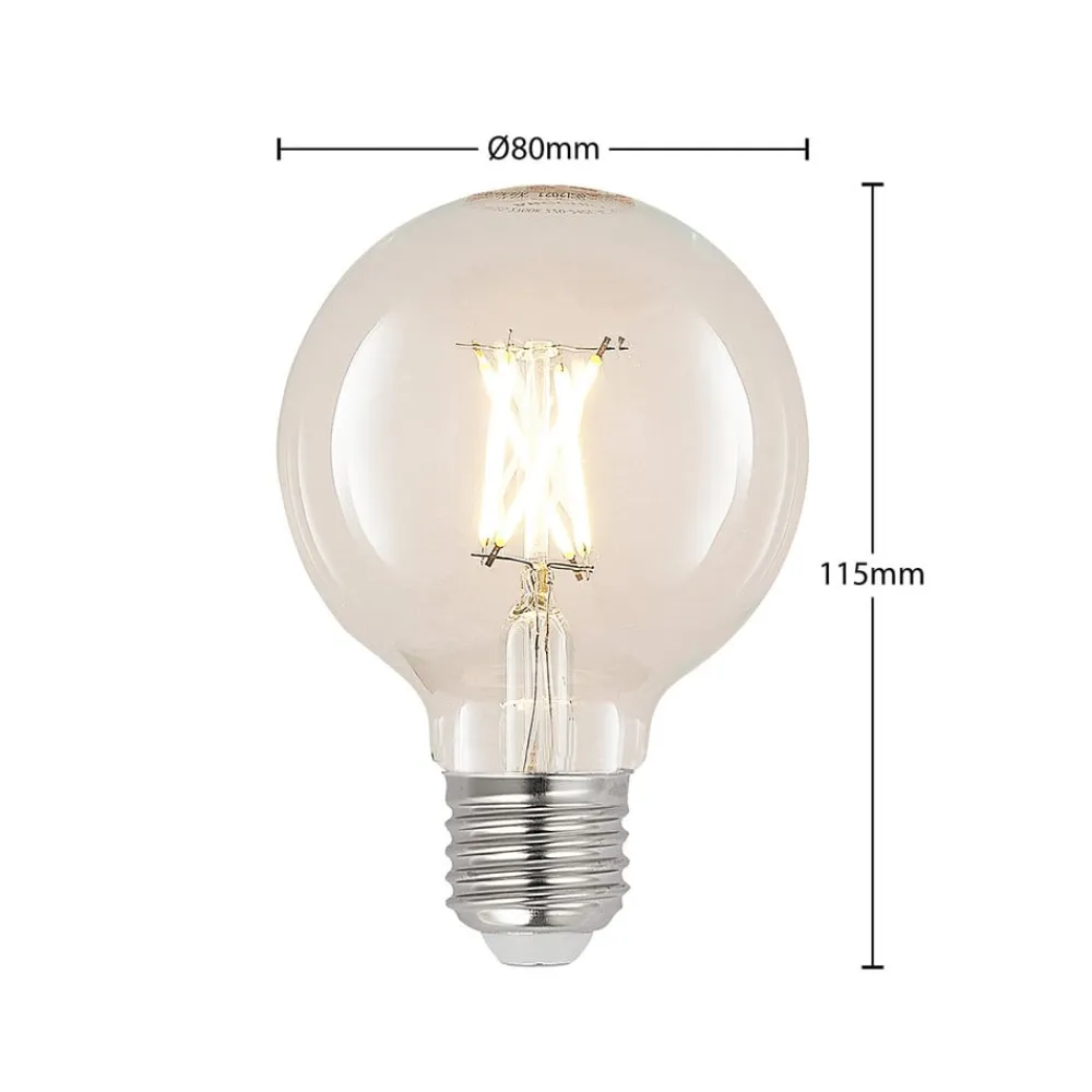 Arcchio Filament Pære>LED E27 4 W G80 2.700 K filament dæmpes klar 3 stk