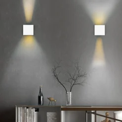 Reality Leuchten Væglampe Med Sensor>LED genopladelig udendørs væglampe Talent, hvid, bredde 10 cm, sensor