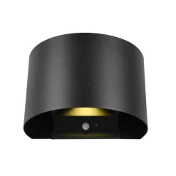 LED genopladelig udendørs væglampe Talent, sort, bredde 16 cm Sensor^Reality Leuchten