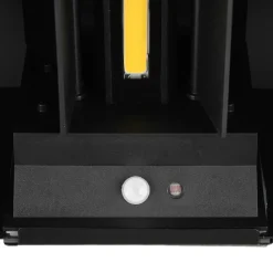 LED genopladelig udendørs væglampe Talent, sort, bredde 16 cm Sensor^Reality Leuchten