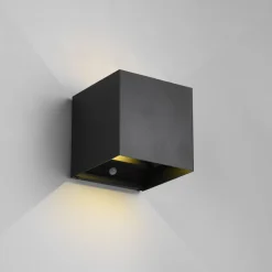 Reality Leuchten Væglampe Med Sensor>LED genopladelig udendørs væglampe Talent, sort, bredde 10 cm Sensor