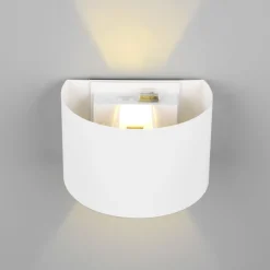 Reality Leuchten LED genopladelig udendørs væglampe Talent, hvid, bredde 16 cm, sensor