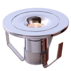 LED indbygningsloftlampe Punto Lumi, sølv, 1 W, 3.000 K^Deko-Light