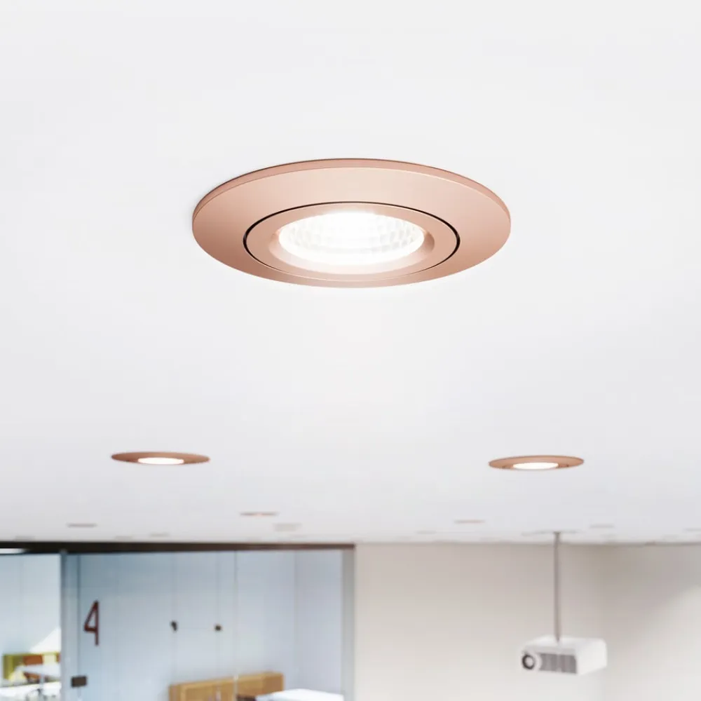 LED indbygningsspot Diled, Ø 8,5 cm, 6 W, Dim-To-Warm, rosé^Sigor Online